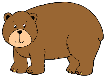 Cartoon drawing of a brown bear